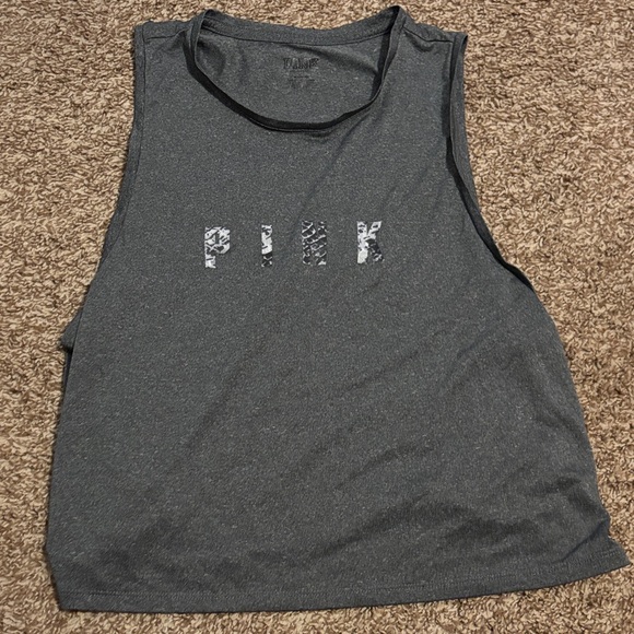 PINK Victoria's Secret Gray Crop Top - Picture 1 of 3